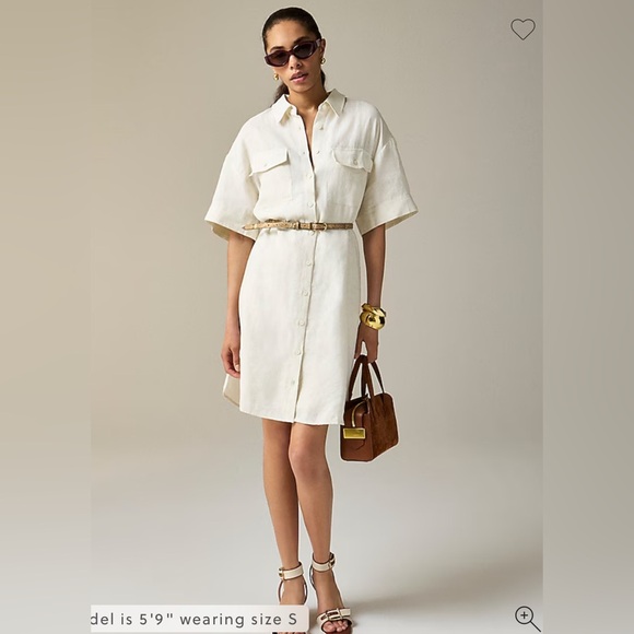 J. Crew Dresses & Skirts - NWT Jcrew Utility shirt-dress in linen color natural